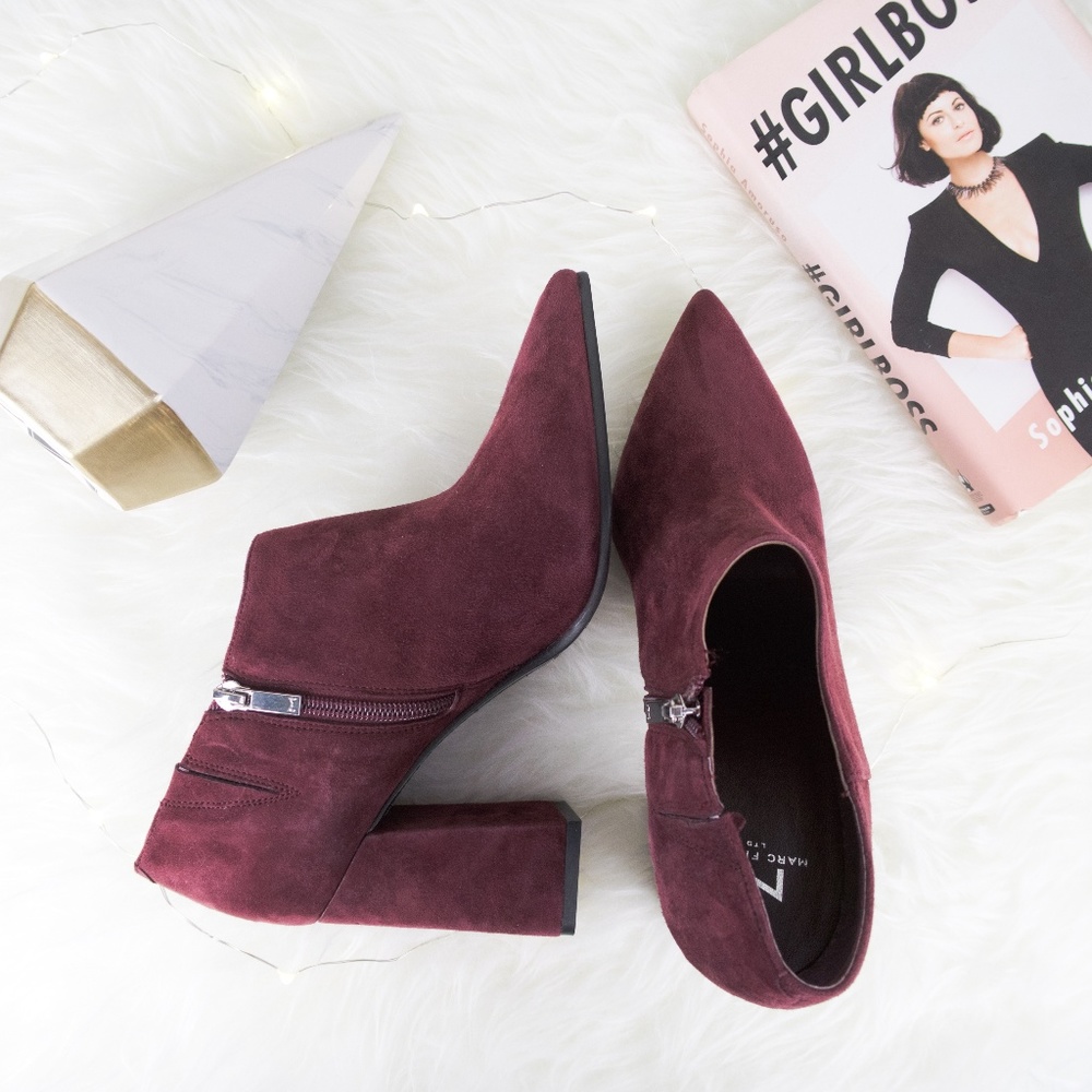 MARC FISHER - Burgundy Ankle Booties
